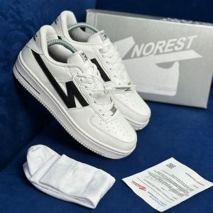 ( GRATIS KAOS KAKI ) Sepatu Sneakers Cowok Norest Low Black White Original Sekolah Wanita Pria Dewasa Keren Kets Cewek Casual Kerja Kekinian