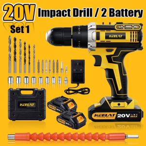 KEELAT KCD005 Cordless Drill 25N.m Electric Screwdriver Drill Impact Drill Set Car Hand Drill Power Drill Hammer Drill