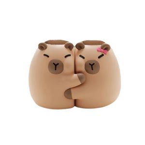 ZYJC Multi-functional Capybara Toothbrush Holder Hanging/Free Standing Drain Hole Toothpaste Storage Shelf Cartoon Stable Couple Toothbrush Rack
