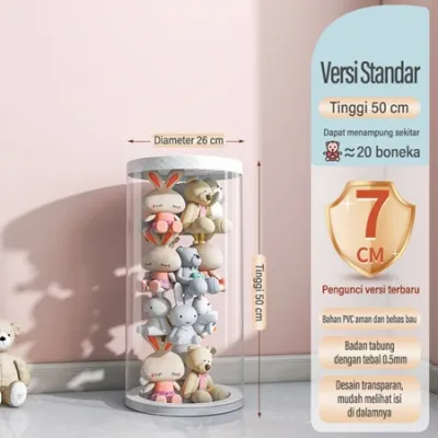 Tabung Penyimpanan Boneka/Jaring Penyimpanan Boneka Bulu/Tabung Transparan untuk Mainan Anak/Penyimpanan Boneka/Tabung Penyimpanan