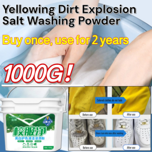 【Super Value Large Bucket】 School Uniform Cleaning Explosive Salt/Laundry Detergent Stain Remover Bright White Clothes/School Uniform Cleaning Explosive Salt Detergent Powder Cloth Stain Remover Cleaning Salt Washing Powd