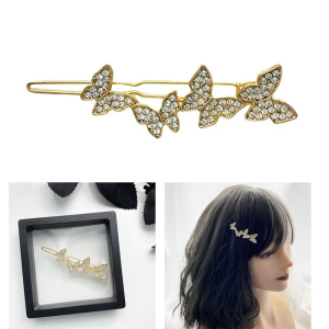 Rhinestone Hair Clip for Hot Girls Hair Styling Unique Zircon Butterfly Shape Barrettes Hair Barrettes for Teens Girls
