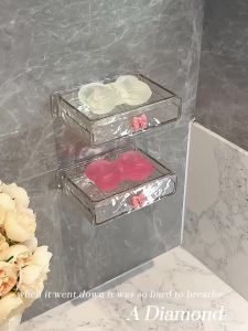 肥皂盒挂壁式沥水免打孔卫生间收纳神器墙上高档新款肥皂盒多层Soap hanging wall drain non-punch toilet storage artifact wall high-end new soap dish multi-layer