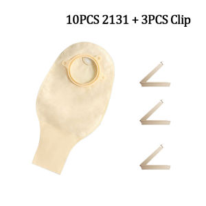 10Pcs Colostomy Bags Hole Two-piece Drainable Ostomy Bags Stoma Care Pouch With Clips Closure Colostomy Bag Prevent Leakage