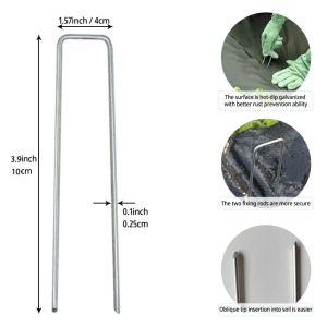 U Pin Galvanized Ground Nails/Artificial Turf/Weed Barrier Nails/Greenhouse Ground/Geogrid Fixing Pins/Gardening