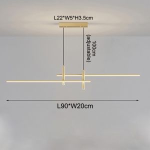 Modern Restaurant Light Pendant Light Minimalist Dining Room Chandelier Nordic Simple Drop Light Long Strip Led ChandelierFast shipping