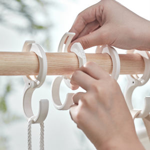 S-Shaped Card Position Hook Wardrobe Closet Hook Household Punch-Free Snap Ring Coat Hat Tie Storage Rack