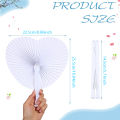 10pcs Heart Shape Paper Fan Blank Folding Fan Handheld Fans Wedding Dekorasi. 
