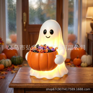 Resin Creative Halloween Decorations Ghost and Pumpkin Ornaments for Garden Home and Outdoor Use