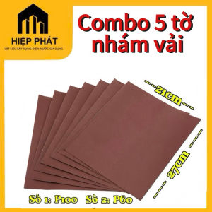 Combo 5 tờ giấy nhám vải loại tốt chà nhám làm mịn đánh bóng bề mặt đa năng ( số 60 số 100)