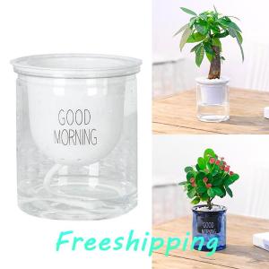 baoxue Transparent Flower Pot Self-Watering Plant Flower Pot Home Garden Decoration