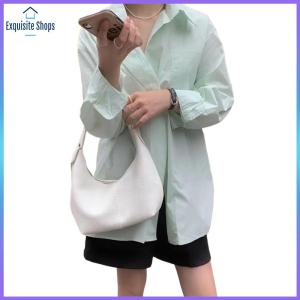 PU Shoulder Bag Solid Color Handbag Purse Crescent Hobo Bag for Women Ladies Work Travel Commuting