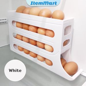 ItemMart Kitchen Egg Tray 4 Tier Refrigerator Egg Storage Rack Large Capacity Dedicated Egg Carton