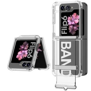 Kisscase trong suốt sang trọng với có dây đeo cổ tay vỏ điện thoại cho Samsung Galaxy Z lật 6 5 4 5g siêu mỏng trong suốt gấp bốn góc chống rơi cứng lưng chống sốc PC bìa cho Galaxy Z lật 6 5 4
