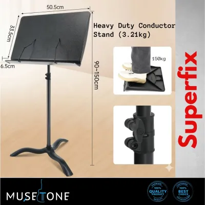 Superfix 3.21kg Conductor Music Stand Heavy Duty Holder for Food Menu Display Score Sheet Quran Book Orchestra