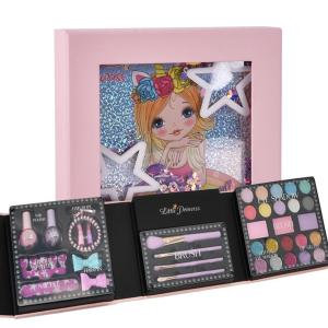 Bafada Washable Kids Makeup Toys Kit Princess Makeup Toys Portable Cosmetic Sets Storage Make Up Bag Makeup Box Gifts Skin Friendly Non-Toxic For Girls