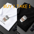[Buy 1 Get 1 Free] Printed T-shirt in black and white, simple and versatile shirt for men and women. 