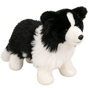 C6471 Standing Posture Dog Stuffed Animal Simulated Soft Kids Comforting Companion Doll Cute Skin-friendly Border Collie Plush Toy Room Ornaments