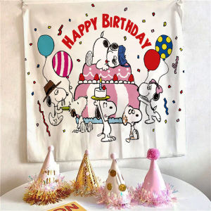 Happy Birthday Tapestry Children Birthday Party Decor Hanging Background Wall 3D Printing Cloth Curtain Home Living Room Bedroom Decoration