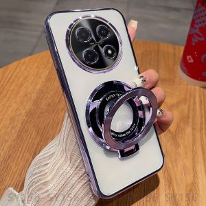 Case OPPO Reno 12F 12 Reno12Pro Reno12 Pro Reno 11 10 Pro 11F 8T 8 Z 8Z 7Z 6 5 5G Phone Case with Holder Clear Luxury Aesthetic Shockproof Thickened Air Cushion Anti-Fall Casing