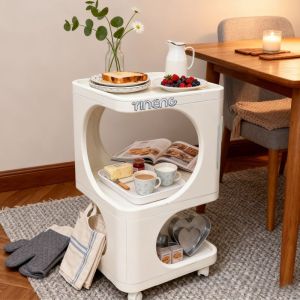 Mobile side table and cabinet French-style home living room mini bar shelf dining cart storage side cabinet tea water cabinet