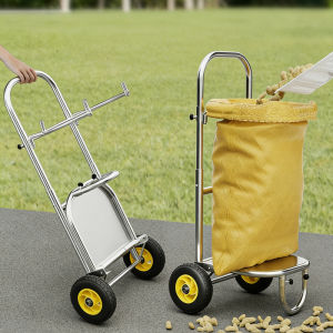 Handling and filling artifact Agricultural support bag bracket Wheel support frame Grain collection Corn Rice filling