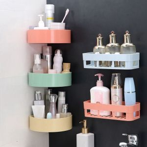 XYAX(XUNJIE) Punch percuma Wall Mounted Household Storage Basket kosmetik penyimpanan rak tandas bekalan Corner pancuran rak aksesori pancuran mandi rak bilik mandi rak bilik mandi