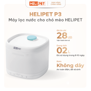 Máy lọc nước thông minh cho chó mèo sử dụng bơm không dây HELIPET Pure 3