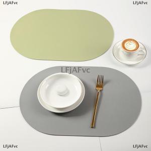 [COD] LFjAFvc Leather Placemat Oval Oil-Proof Table Mat Home Dining Kitchen Table Placemat Design Dining Waterproof Heat Resistant Home Decor