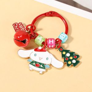 New Sanrio Christmas Keychain Letter Metal Keychain Gift 新款三丽鸥圣诞节钥匙扣字母创意金属钥匙链玉桂狗情侣礼物 M103