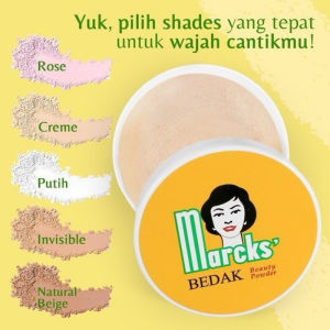 [BPOM] Marcks Loose Powder Bedak Tabur Kimia Farma | Invisible Creme Putih White Natural Beige Rose Pink | Long Lasting Waterproof HIgh Coverage Complexion Matte Natural Medium Oil Control Bestseller
