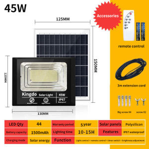 Đèn Năng Lượng Mặt Trời 45W Siêu Tiết Kiệm Điện Năng Đèn Với điều khiển từ xa