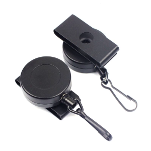 Retractable Holder Reel ID Holder for w/ Belt Clip for Key Ring for Name Keychain Metal Casing Wire Co