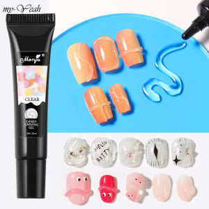 Myyeah 5D Solid Pudding Gel Clear Embossed Painting Gel Nail Molding Gel Stereo Carve Gel Adhesive Rhinestones UV Soak Off DIY Nail Art Tools