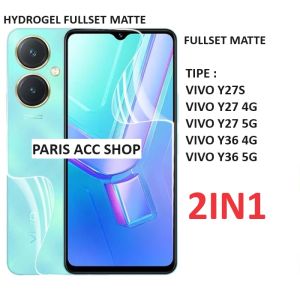 VIVO Y18 Y28 Y27S Y27 4G Y27 5G Y36 4G Y36 5G HYDROGEL FULLSET DEPAN BELAKANG ANTI GORES JELLY MATTE ANTI MINYAK GLARE DOFF FRONT AND BACK