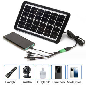 3W High Quality Fast Charging Solar Panels Charger With 5 Type USB CABLE For Camping For Cellphone