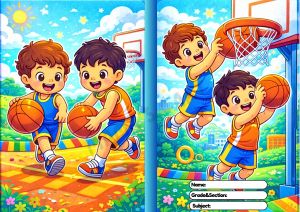 Basketball A5 School Notebook for Kids Boys | Waterproof Laminated Cover | 70 GSM Quality Thick Paper |