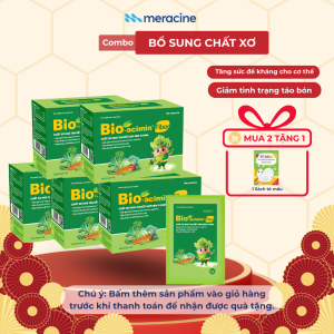 Combo 5 cốm vi sinh Bio acimin Fiber bổ sung chất xơ tự nhiên cải thiện tình trạng táo bón hộp 30 gói