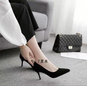 Free Shipping Velvet Black Plus-Size High Heels For Women Stiletto Heels Pointed Toe New Spring/Autumn Style Formal Shoes Professional And Comfortable For Work