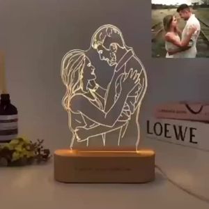 Yongyw. Personalized Gift Photo 3D Lamp Customized Wedding Anniversary Valentines Day Gift Night Light Picture Text Engraving Gift