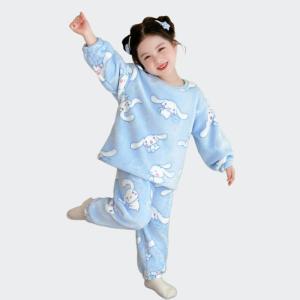 Christmas gifts Halloween New Cartoon Cinnamoroll Kids Pajamas Set Soft Girls Sleepwear Home Clothes Anime Children Pajama 2Pcs Set Cute Animal Print