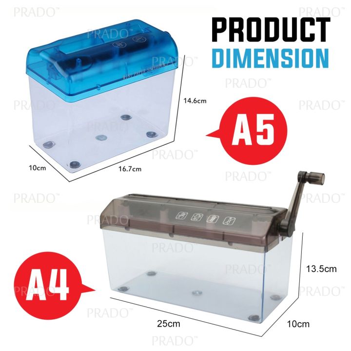 PRADO Malaysia A4 A5 Size Portable Shredder Paper Documents Pencincang ...