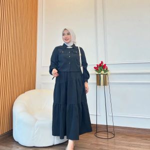 Belaria Set Crinkle Setelan wanita terbaru 2025 Oneset wanita dewasa terbaru 2025 Setelan rok viral