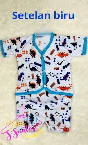 Setalan Baju Bayi Baru Lahir Lengan Pendek Motif Hewan Terbaru