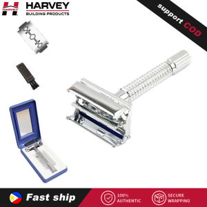 Mens Manual Rotary Shaver Classic Stainless Steel Safety Razor Shaver with Brush with ABS Case
