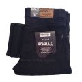 Uvall Celana Jeans Denim Panjang Pria Jumbo Standar Reguler Fit Cowok Hitam Pekat. 