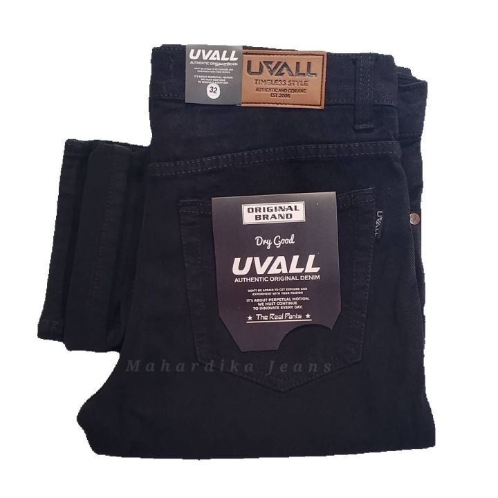 Uvall%20Celana%20Jeans%20Denim%20Panjang%20Pria%20Jumbo%20Standar%20Reguler%20Fit%20Cowok%20Hitam%20Pekat%20-%20Image%202