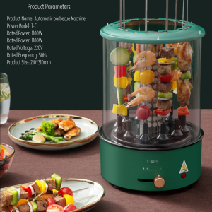 Smokeless Electric Skewer 12 Utensils Sticks BBQ Oven String Roaster Automatic Rotating Griller Machine Metal Stainless Steel