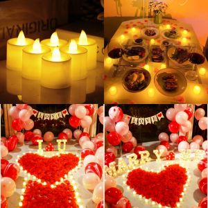 3pcs โคมไฟเทียน LED สําหรับตกแต่งบ้าน เทียนปลอม เทียนไฟฟ้า เอฟเฟคเทียนปลอม ตกแต่งบ้าน โรแมน