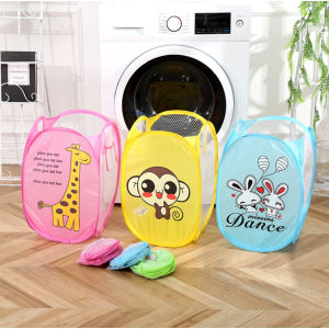 Laundry Bag Keranjang Cucian Baju Kotor Karakter Lipat Tempat Penyimpanan Barang Anak